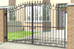 Curved Double Gates, with Railheads and Circle Headers/Footers (DG010)