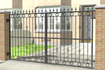 Double Gate with Railheads, Circle Header/Footer and Mid Decoration (DG004)