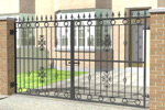 Double Gate with Railheads, Circle Header/Footer, Mid Decorations and Centre Scrolls (DG006)