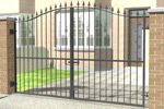 Curved Double Gate with Railheads (DG007)