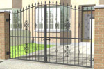 Curved Double Gate with Railheads, Mid Decoration and Centre Scrolls (DG009)