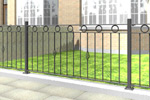 Floor Railings with Circle Header and Mid Decoration (FR004)