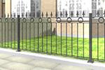 Floor Railings with Railheads and Circle header (FR011)