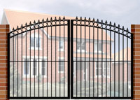 Double Gate with Curve Top, Circle Header &  Railheads