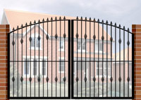 Double Gate with Curve Top, Railheads & Baskets