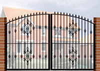 Double Gate with Curve Top, Railheads, Baskets & Panel