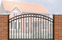 Floor Railing with Curve Top & Circle Header