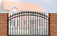 Floor Railing with Curve Top, Circle Header &  Railheads