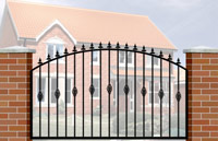 Floor Railing with Curve Top, Railheads & Baskets