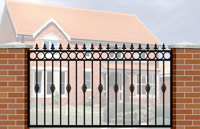 Floor Railing with Flat Top, Circle Header, Railheads & Baskets