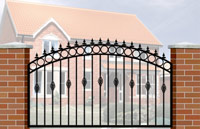 Floor Railing with Curve Top, Circle Header, Railheads & Baskets