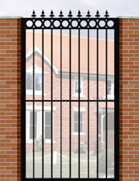 Side Gate with Flat Top, Circle Header & Railheads