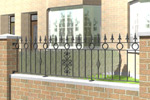 Wall Top Railings with Railheads, Circle Header, Mid Decoration and Centre Scroll (WR006)